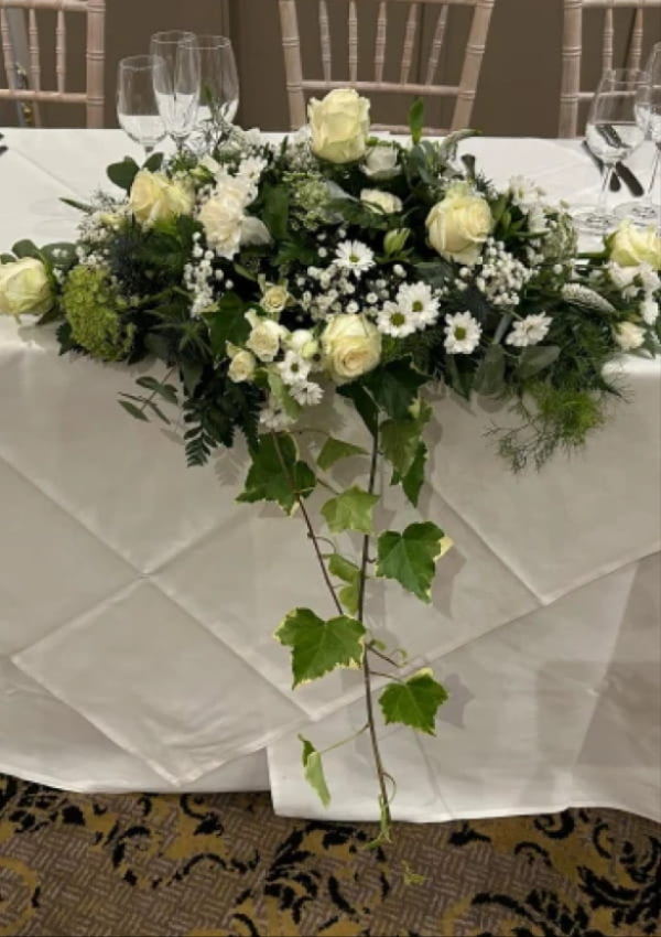 Seasonal wedding flowers designed for a Greater Manchester celebration