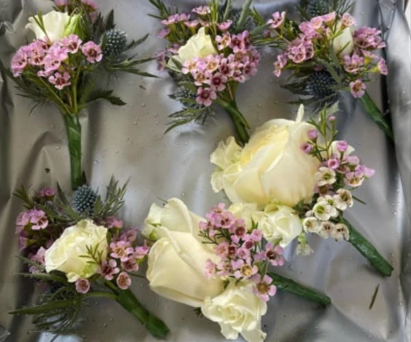 Wedding buttonholes and corsages by Virginia Carmen Designs